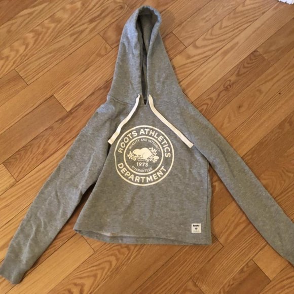 Roots Cropped Grey Hoodie (new without tags - never worn) - Picture 2 of 3